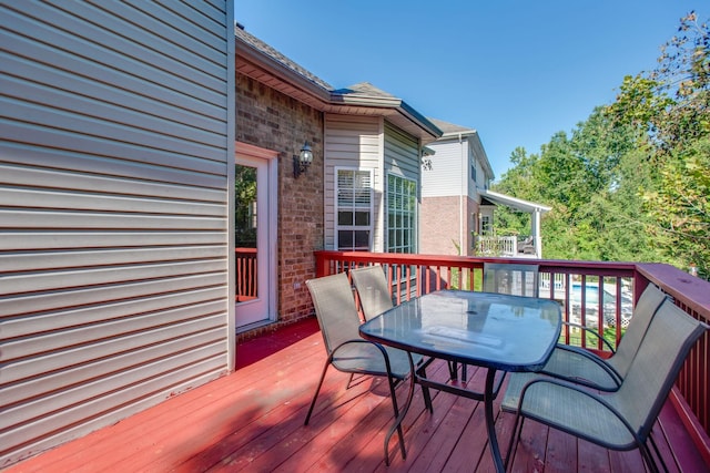 5409 Oak Chase Dr, Antioch, TN 37013 - wooden deck featuring outdoor dining area