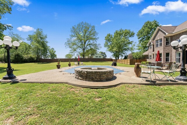 1408 Baker Ln, Lawrenceburg, TN 38464 - view of patio / terrace featuring a fire pit