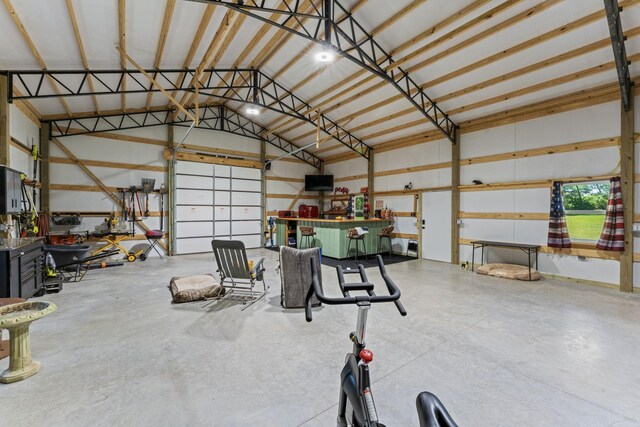 1408 Baker Ln, Lawrenceburg, TN 38464 - garage featuring a workshop area