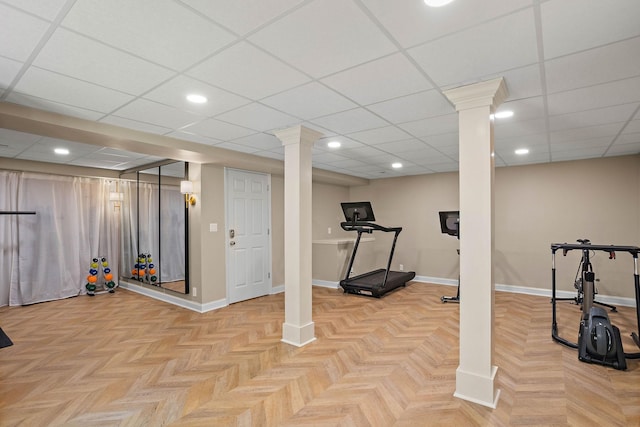 2974 W Mor Dr, Clarksville, TN 37043 - exercise area featuring baseboards and recessed lighting