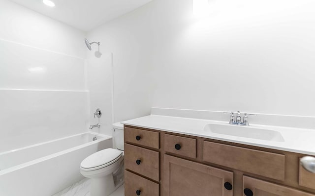 198 John T Alexander Blvd, Hendersonville, TN 37075 - full bath featuring toilet, vanity,  shower combination, and marble finish flooring