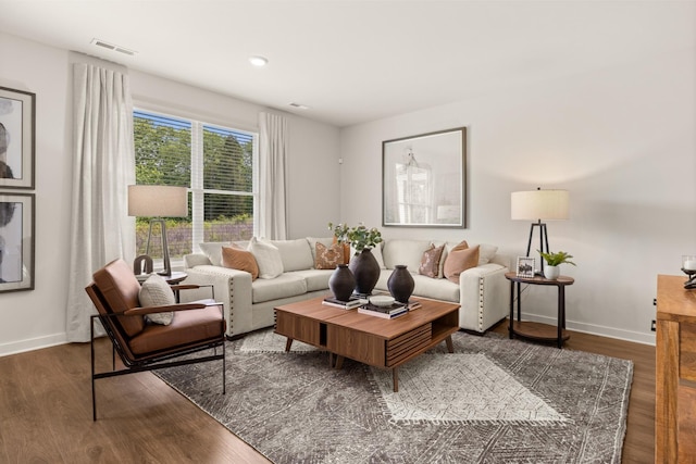 7212 Hanworth St, Fairview, TN 37062 - living room featuring wood finished floors, baseboards, and recessed lighting