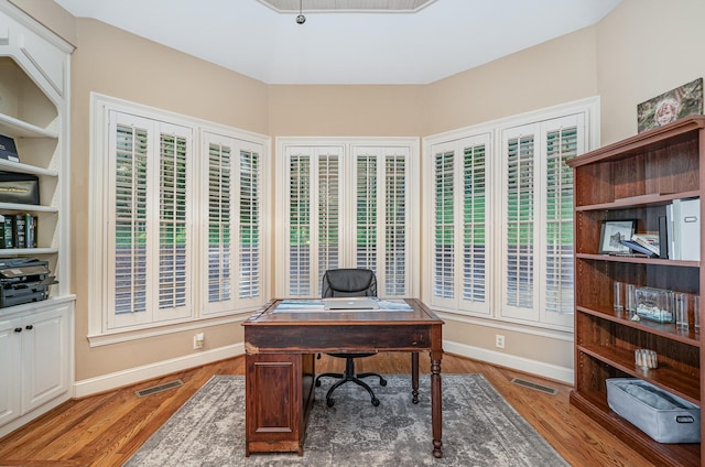 256 Scenic Dr, Dickson, TN 37055 - office area featuring baseboards and wood finished floors