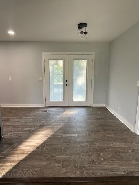 4805 Buena Vista Pike, Nashville, TN 37218 - foyer featuring baseboards, french doors, wood finished floors, and recessed lighting