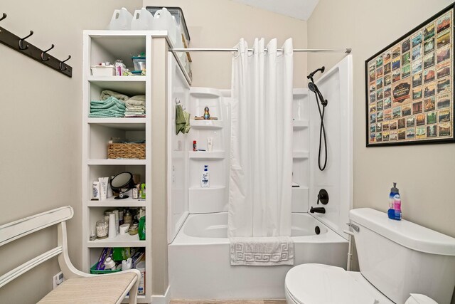 3269 Moodyville Rd, Byrdstown, TN 38549 - bathroom with toilet and shower / bath combo with shower curtain