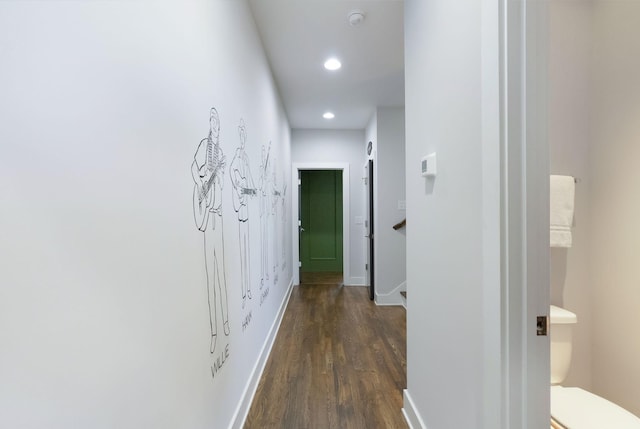 2910 Felicia St Unit 19, Nashville, TN 37209 - hallway with dark wood-style flooring, recessed lighting, and baseboards