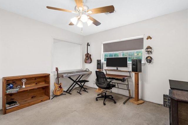 919 Rachels Pl, Hermitage, TN 37076 - carpeted office space with ceiling fan and baseboards