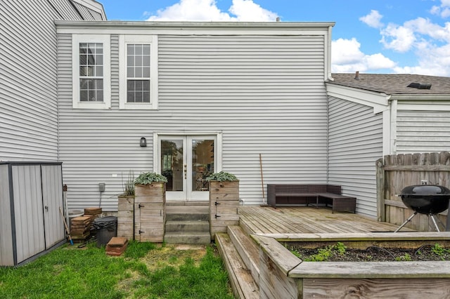 919 Rachels Pl, Hermitage, TN 37076 - back of property with french doors and a wooden deck