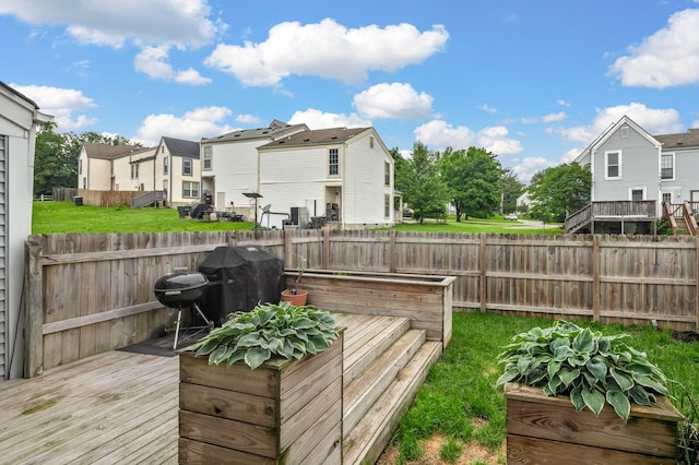 919 Rachels Pl, Hermitage, TN 37076 - wooden terrace with a residential view, a fenced backyard, and grilling area