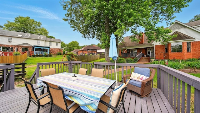 2458 Carrollwood Ln, Cordova, TN 38016 - wooden deck featuring outdoor dining area