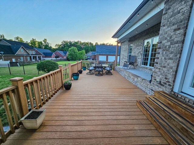 300 Woodson Dr, Tullahoma, TN 37388 - deck with outdoor dining space and a residential view