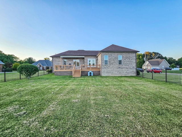300 Woodson Dr, Tullahoma, TN 37388 - rear view of house featuring a deck and brick siding