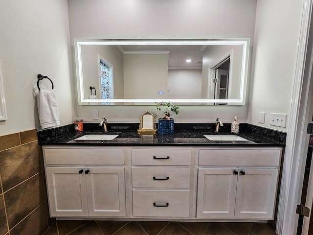 300 Woodson Dr, Tullahoma, TN 37388 - bathroom featuring double vanity and crown molding