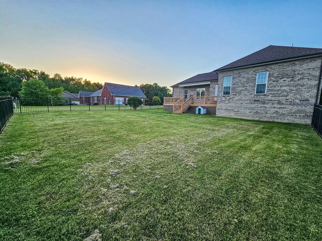 300 Woodson Dr, Tullahoma, TN 37388 - view of yard with a wooden deck and stairs
