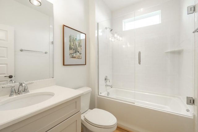 611 Lake Reserve Cv, Hermitage, TN 37076 - bathroom featuring vanity, toilet, and shower / bath combination with glass door