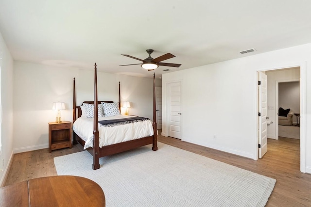 611 Lake Reserve Cv, Hermitage, TN 37076 - bedroom featuring wood finished floors, baseboards, and ceiling fan