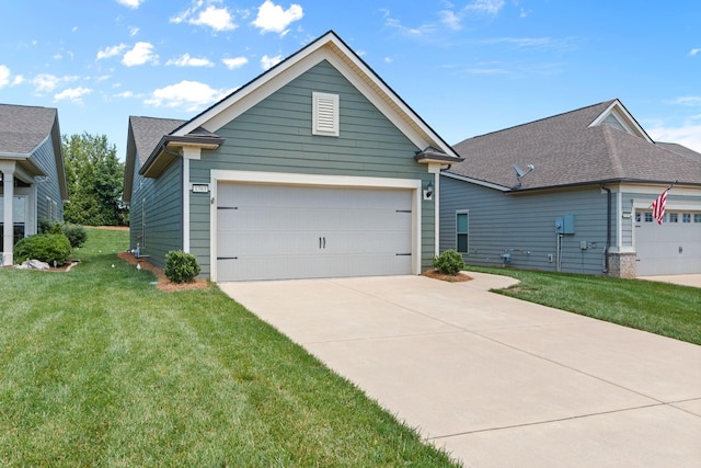 1763 Humphreys Gln, Spring Hill, TN 37174 - view of front of home with concrete driveway, a front yard, a garage, and roof with shingles