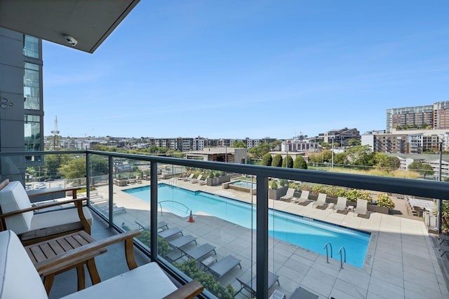 1212 Laurel St Unit 615, Nashville, TN 37203 - balcony featuring view of pool and a city view