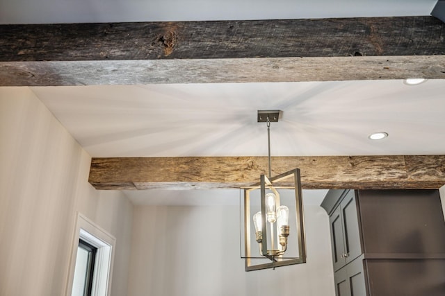 3166 Tanyard Hollow Rd, Culleoka, TN 38451 - detailed view of beamed ceiling and recessed lighting