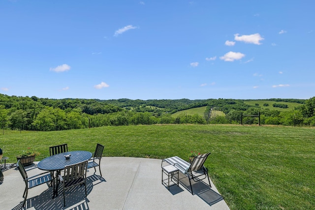 3166 Tanyard Hollow Rd, Culleoka, TN 38451 - view of patio featuring a wooded view