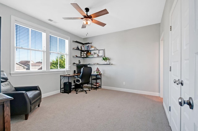 3227 Vinemont Dr, Thompsons Station, TN 37179 - carpeted office space featuring baseboards and a ceiling fan