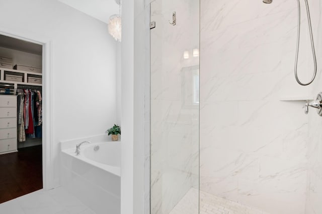 3227 Vinemont Dr, Thompsons Station, TN 37179 - full bath with a bath, a marble finish shower, and a walk in closet
