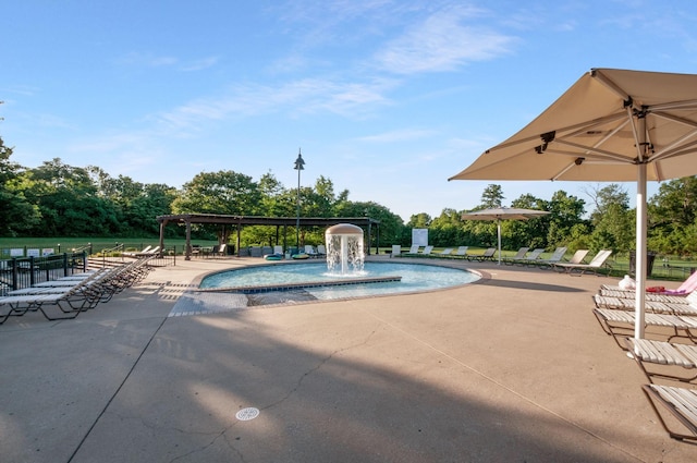 3227 Vinemont Dr, Thompsons Station, TN 37179 - community pool featuring a patio and a pergola
