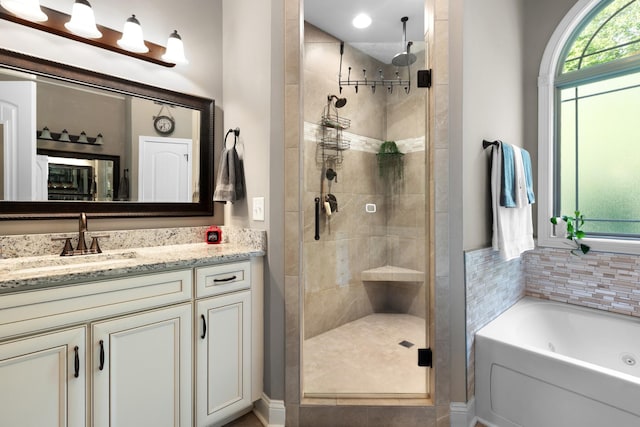 6288 Blacksmith Dr, Pleasant View, TN 37146 - full bath with a shower stall, a jetted tub, and vanity