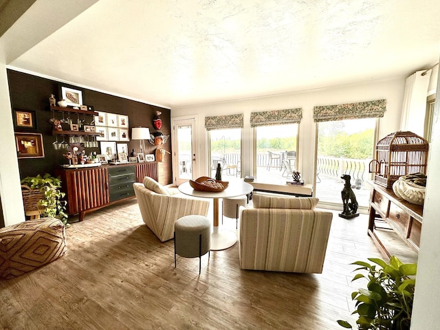 645 Attaway Ln, Bath Springs, TN 38311 - living room with healthy amount of natural light, wood finished floors, and a bar