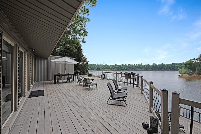 645 Attaway Ln, Bath Springs, TN 38311 - deck with a water view and outdoor dining space