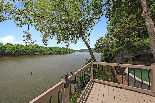 645 Attaway Ln, Bath Springs, TN 38311 - wooden terrace with a water view