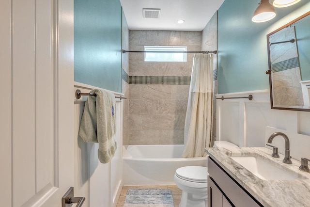6416 Edsel Dr, Nashville, TN 37209 - bathroom featuring toilet, vanity, and shower / tub combo