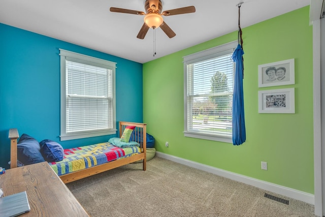 6416 Edsel Dr, Nashville, TN 37209 - bedroom featuring baseboards, carpet floors, and a ceiling fan