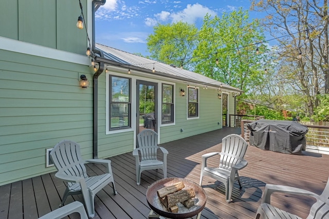 6416 Edsel Dr, Nashville, TN 37209 - deck featuring a fire pit and a grill