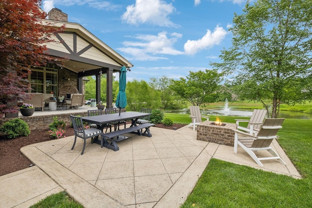 4083 Kings Camp Pass, Arrington, TN 37014 - view of patio featuring a water view, outdoor dining space, and an outdoor hangout area