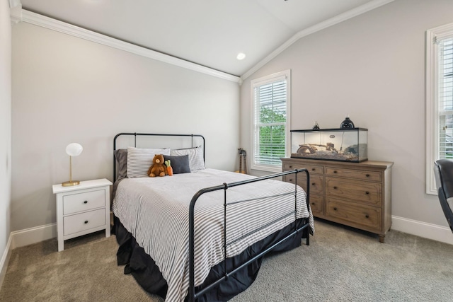 4083 Kings Camp Pass, Arrington, TN 37014 - bedroom featuring crown molding, carpet flooring, baseboards, and lofted ceiling