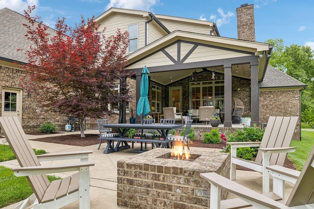 4083 Kings Camp Pass, Arrington, TN 37014 - view of patio / terrace featuring a fire pit
