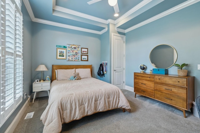 4083 Kings Camp Pass, Arrington, TN 37014 - carpeted bedroom featuring crown molding, baseboards, and a ceiling fan