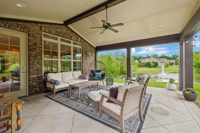 4083 Kings Camp Pass, Arrington, TN 37014 - view of patio with an outdoor living space and ceiling fan