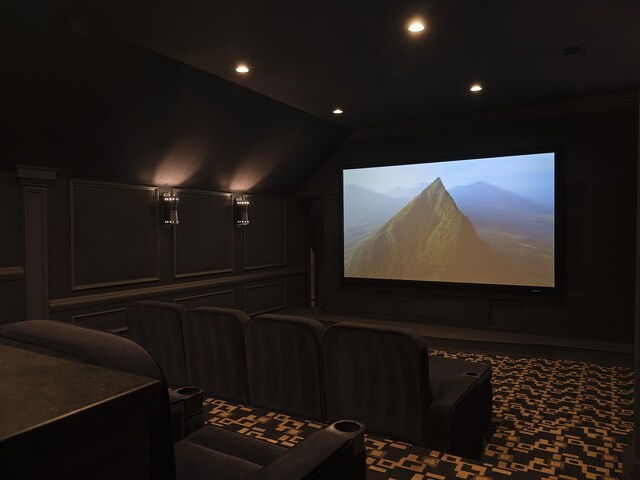 4516 Shys Hill Rd, Nashville, TN 37215 - cinema with recessed lighting and lofted ceiling