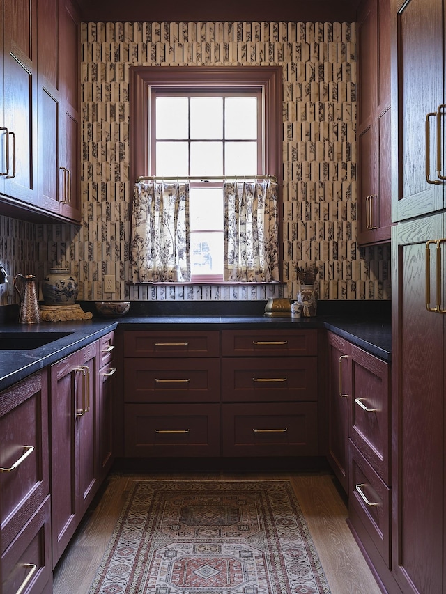 4516 Shys Hill Rd, Nashville, TN 37215 - kitchen featuring a sink, dark countertops, and dark wood-style flooring
