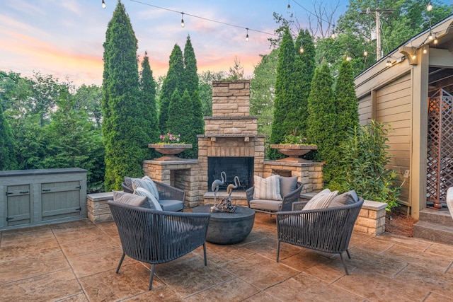 4516 Shys Hill Rd, Nashville, TN 37215 - view of patio / terrace featuring an outdoor living space with a fireplace