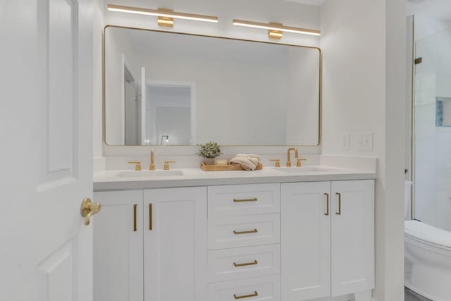235 Glenstone Cir, Brentwood, TN 37027 - bathroom with toilet, double vanity, and a shower