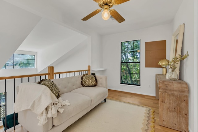 235 Glenstone Cir, Brentwood, TN 37027 - living area featuring wood finished floors, ceiling fan, and healthy amount of natural light