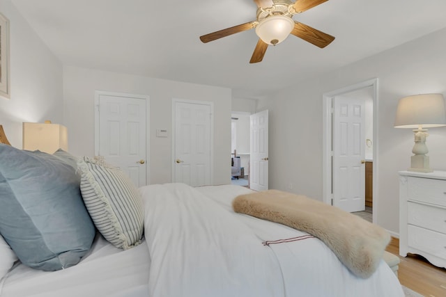 235 Glenstone Cir, Brentwood, TN 37027 - bedroom with light wood-style floors and a ceiling fan