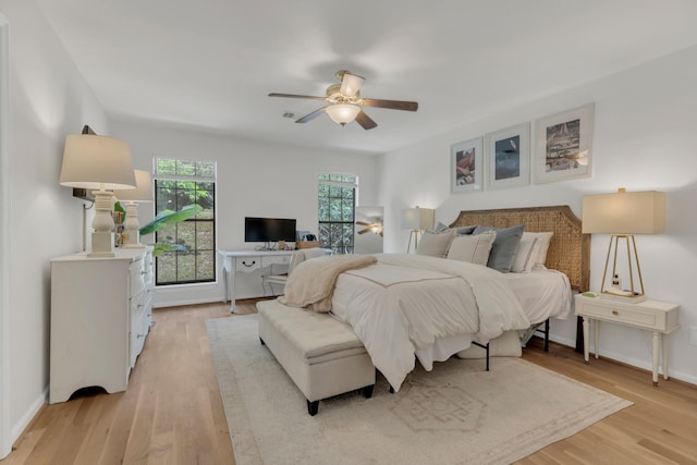 235 Glenstone Cir, Brentwood, TN 37027 - bedroom with light wood-style floors, baseboards, and ceiling fan
