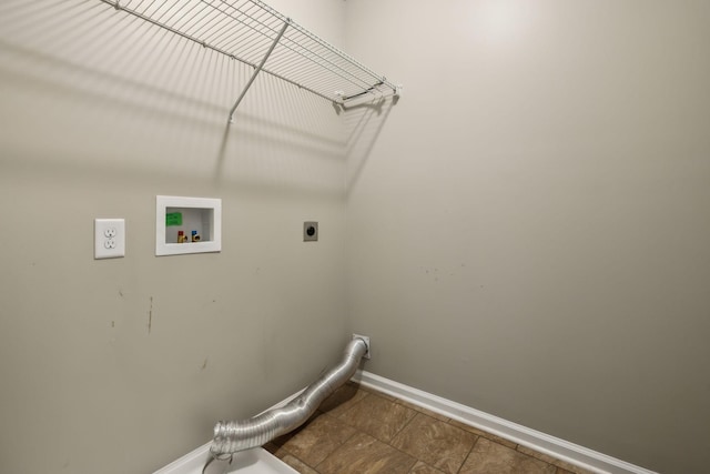 3296 Wiser Dr, Clarksville, TN 37042 - laundry room featuring hookup for an electric dryer, hookup for a washing machine, and dark tile patterned floors