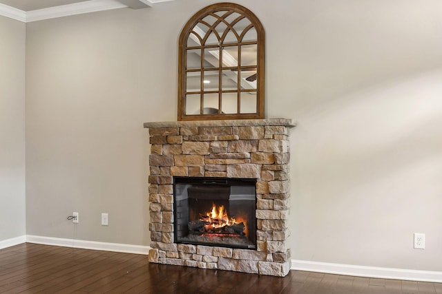 3296 Wiser Dr, Clarksville, TN 37042 - detailed view of ornamental molding, a fireplace, and wood finished floors