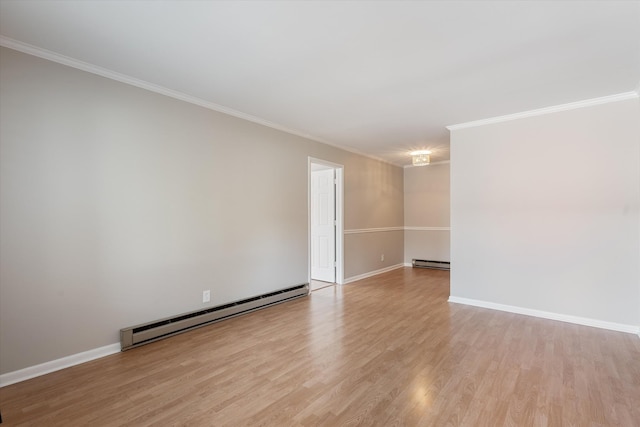 3600 Hillsboro Pike Unit A1, Nashville, TN 37215 - empty room with baseboard heating, crown molding, light wood-type flooring, and baseboards