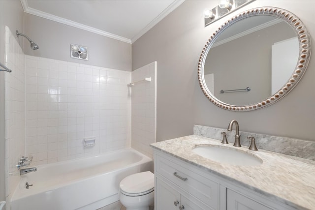 3600 Hillsboro Pike Unit A1, Nashville, TN 37215 - bathroom with vanity, toilet, bathing tub / shower combination, and crown molding